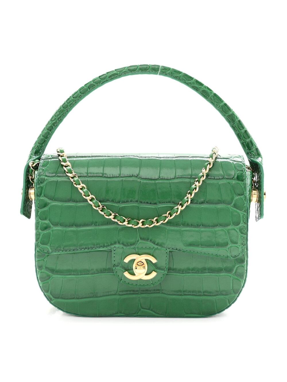Chanel Calfskin Crocodile Embossed Turn #359251C72B